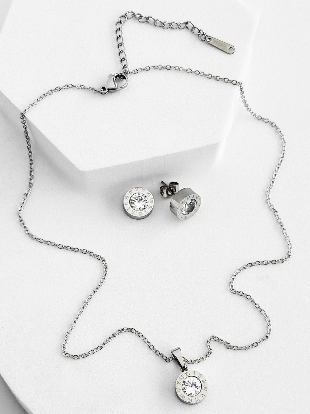 Stainless Steel Roman Numeral Pendant Set-230 Jewelry-Impression-Coastal Bloom Boutique, find the trendiest versions of the popular styles and looks Located in Indialantic, FL