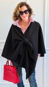 Starlight Wrap Italian Shawl-Black-150 Cardigans/Layers-SEE YOU IN ROME-Coastal Bloom Boutique, find the trendiest versions of the popular styles and looks Located in Indialantic, FL
