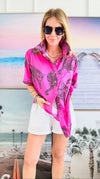 Wild Print Buttoned-Up Short Sleeved Blouse-110 Short Sleeve Tops-BIBI-Coastal Bloom Boutique, find the trendiest versions of the popular styles and looks Located in Indialantic, FL