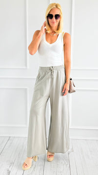 Relaxed Flare-Leg Italian Pant- Taupe-100 Pants-AZUL MONACO-Coastal Bloom Boutique, find the trendiest versions of the popular styles and looks Located in Indialantic, FL