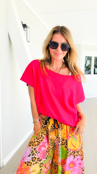 Off-Shoulder Comfort Top - Candy Red
