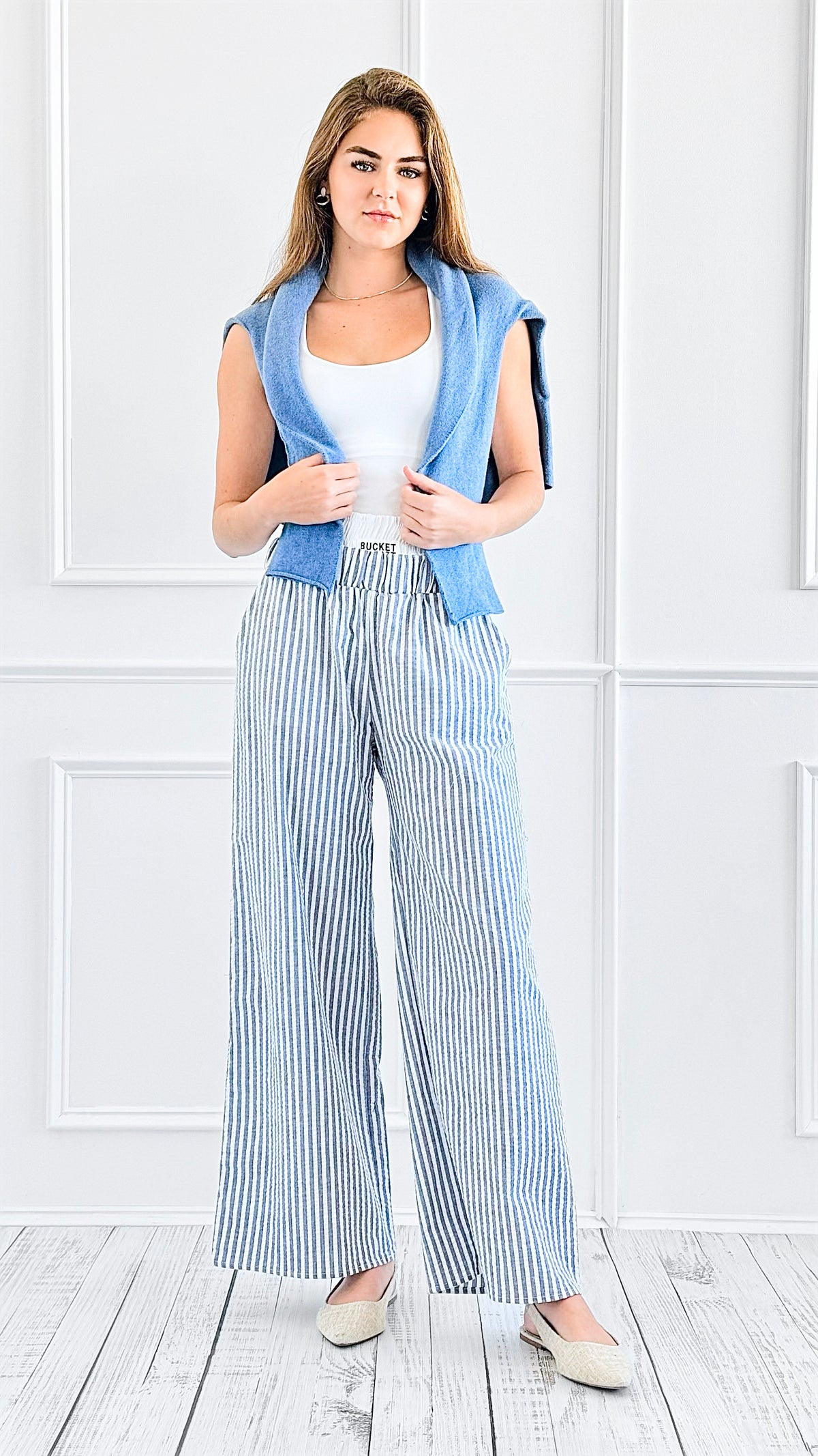 La vie Lounge Pants-Navy-170 Bottoms-BucketList-Coastal Bloom Boutique, find the trendiest versions of the popular styles and looks Located in Indialantic, FL