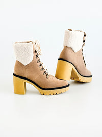 Alpine Heeled Boots - Khaki-250 Shoes-Oasis Society-Coastal Bloom Boutique, find the trendiest versions of the popular styles and looks Located in Indialantic, FL