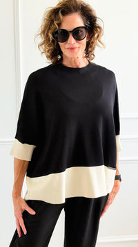 Color-Blocked Poncho Sleeve Sweater-140 Sweaters-Z STUDIO-Coastal Bloom Boutique, find the trendiest versions of the popular styles and looks Located in Indialantic, FL