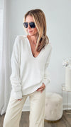 Polo Collar Knit Sweater-140 Sweaters-Venti6-Coastal Bloom Boutique, find the trendiest versions of the popular styles and looks Located in Indialantic, FL