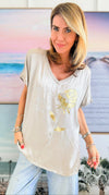 La Vie en Rose Italian Top- Ecru-110 Short Sleeve Tops-Italianissimo-Coastal Bloom Boutique, find the trendiest versions of the popular styles and looks Located in Indialantic, FL