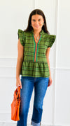 Ruffle Pop Peplum Top-110 Short Sleeve Tops-VOY-Coastal Bloom Boutique, find the trendiest versions of the popular styles and looks Located in Indialantic, FL