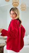 Eileen Fall Shacket - Red-160 Jackets-Rosio-Coastal Bloom Boutique, find the trendiest versions of the popular styles and looks Located in Indialantic, FL