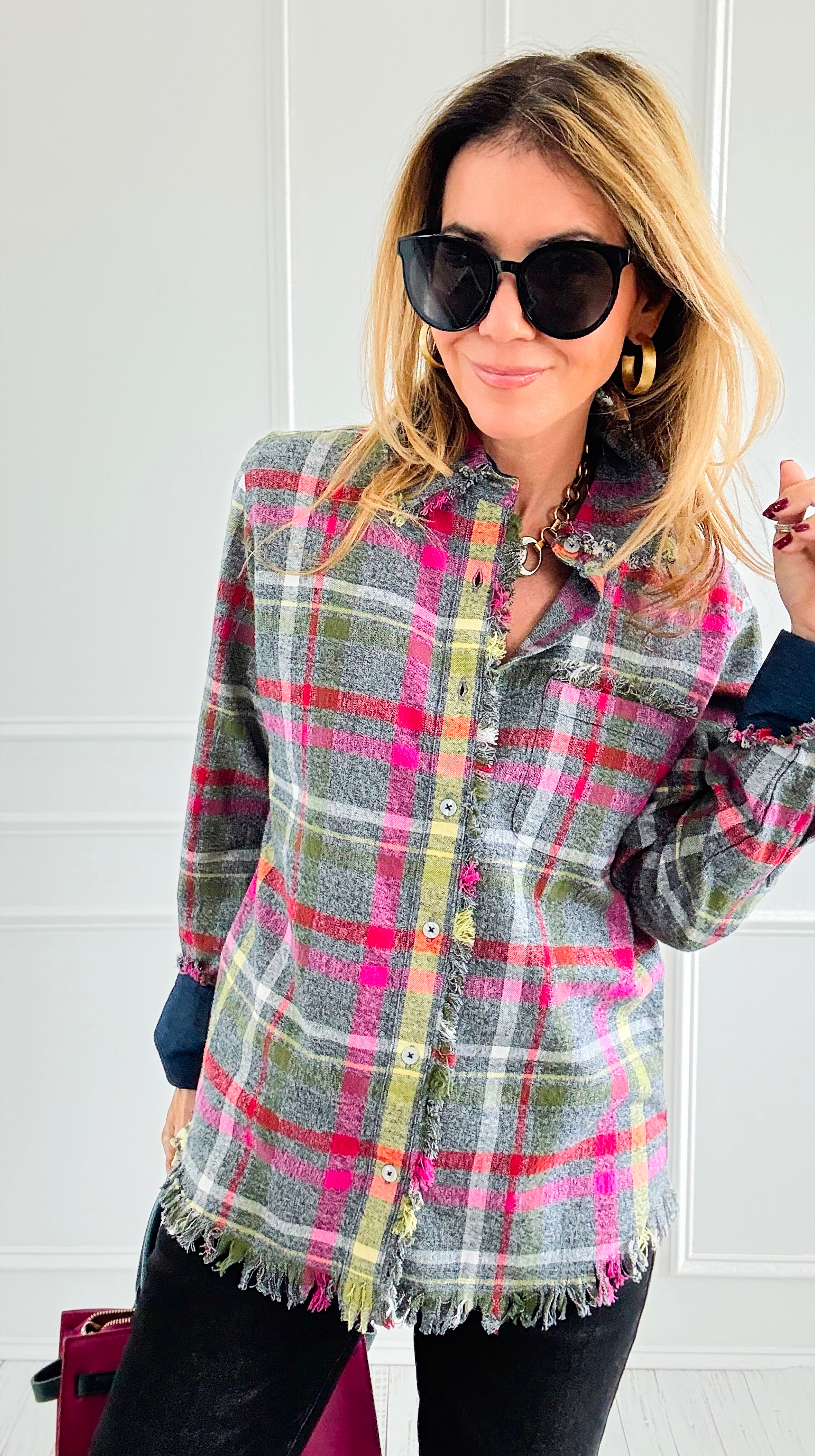 PRE ORDER Cape Cod Flannel Top-110 Long Sleeve Tops-Dizzy Lizzie-Coastal Bloom Boutique, find the trendiest versions of the popular styles and looks Located in Indialantic, FL