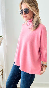 Break Free Relaxed Italian Sweater - Rose Pink-140 Sweaters-Germany-Coastal Bloom Boutique, find the trendiest versions of the popular styles and looks Located in Indialantic, FL