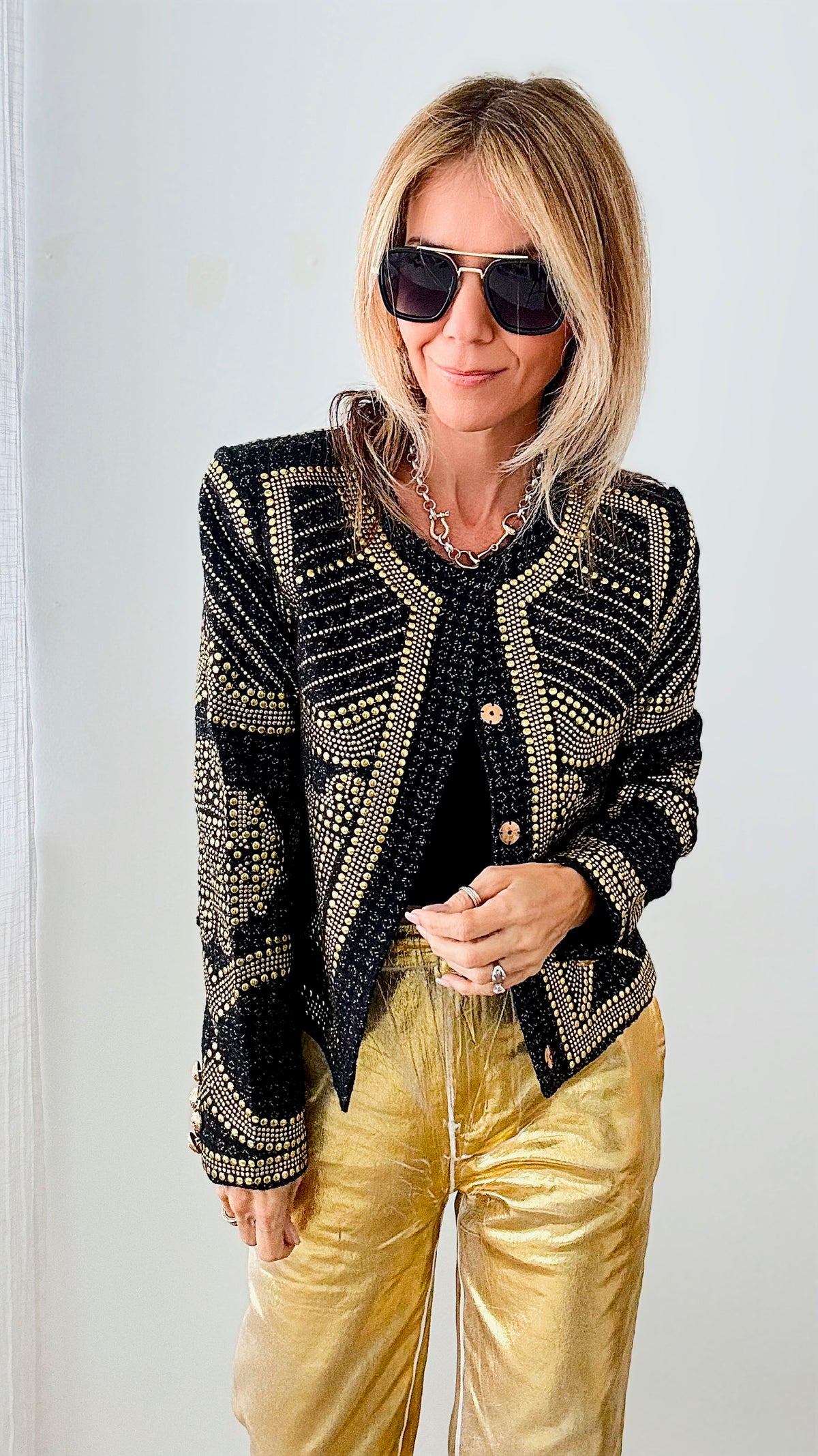 City of Gold Embroidered Jacket-160 Jackets-LA' ROS-Coastal Bloom Boutique, find the trendiest versions of the popular styles and looks Located in Indialantic, FL
