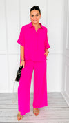 Desert Sunset Draped Set - Hot Pink-210 Loungewear/Sets-ODDI-Coastal Bloom Boutique, find the trendiest versions of the popular styles and looks Located in Indialantic, FL