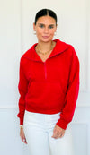 Mist Over Capri Sweatshirt - Ruby-130 Long Sleeve Tops-Zenana-Coastal Bloom Boutique, find the trendiest versions of the popular styles and looks Located in Indialantic, FL