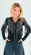 Starstruck Fringe Glam Jacket-160 Jackets-7Mango7-Coastal Bloom Boutique, find the trendiest versions of the popular styles and looks Located in Indialantic, FL