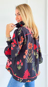 Textured Tropic Top-110 Long Sleeve Tops-Umgee-Coastal Bloom Boutique, find the trendiest versions of the popular styles and looks Located in Indialantic, FL