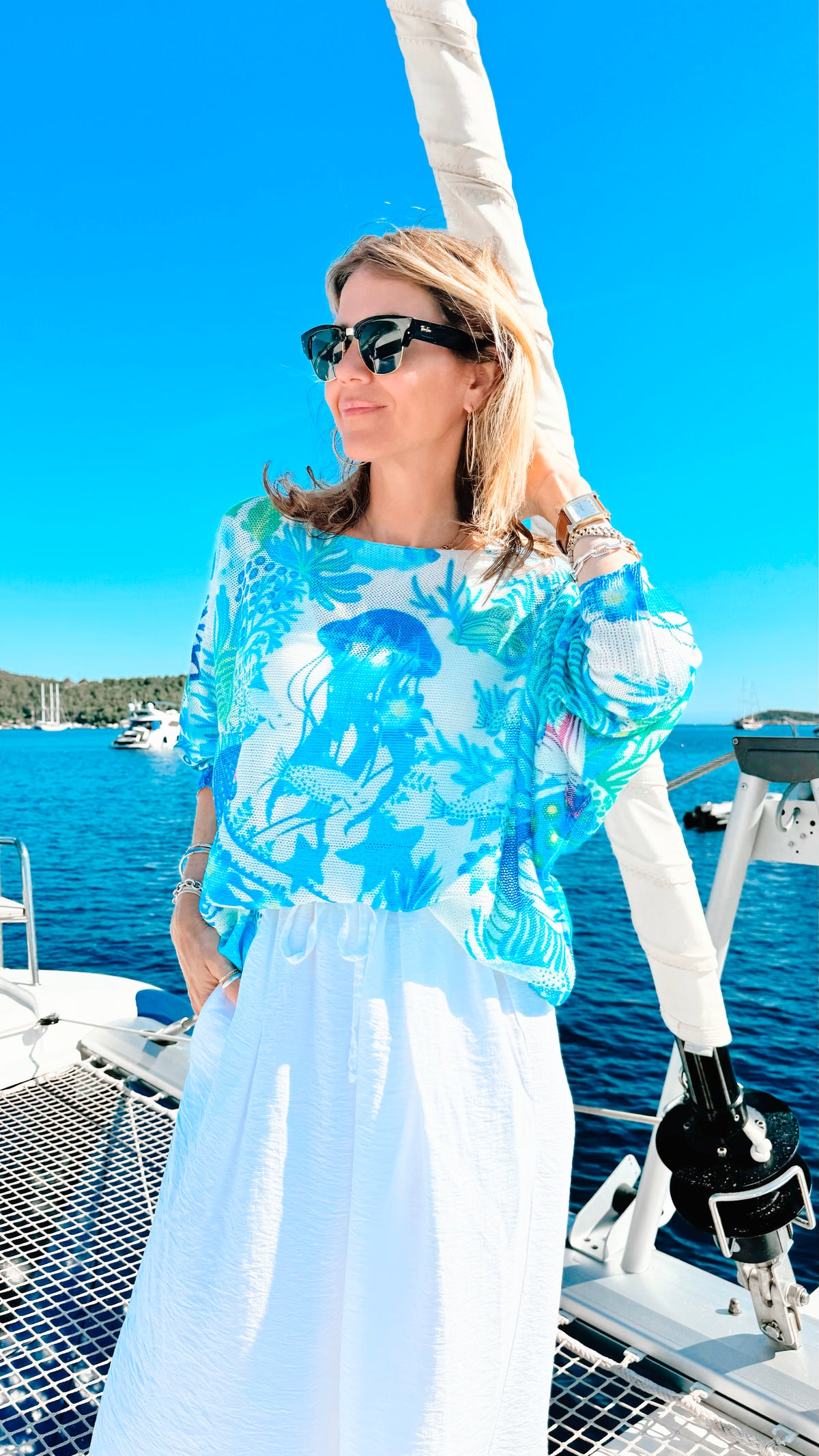 Under The Sea Italian St Tropez Knit-140 Sweaters-Italianissimo-Coastal Bloom Boutique, find the trendiest versions of the popular styles and looks Located in Indialantic, FL