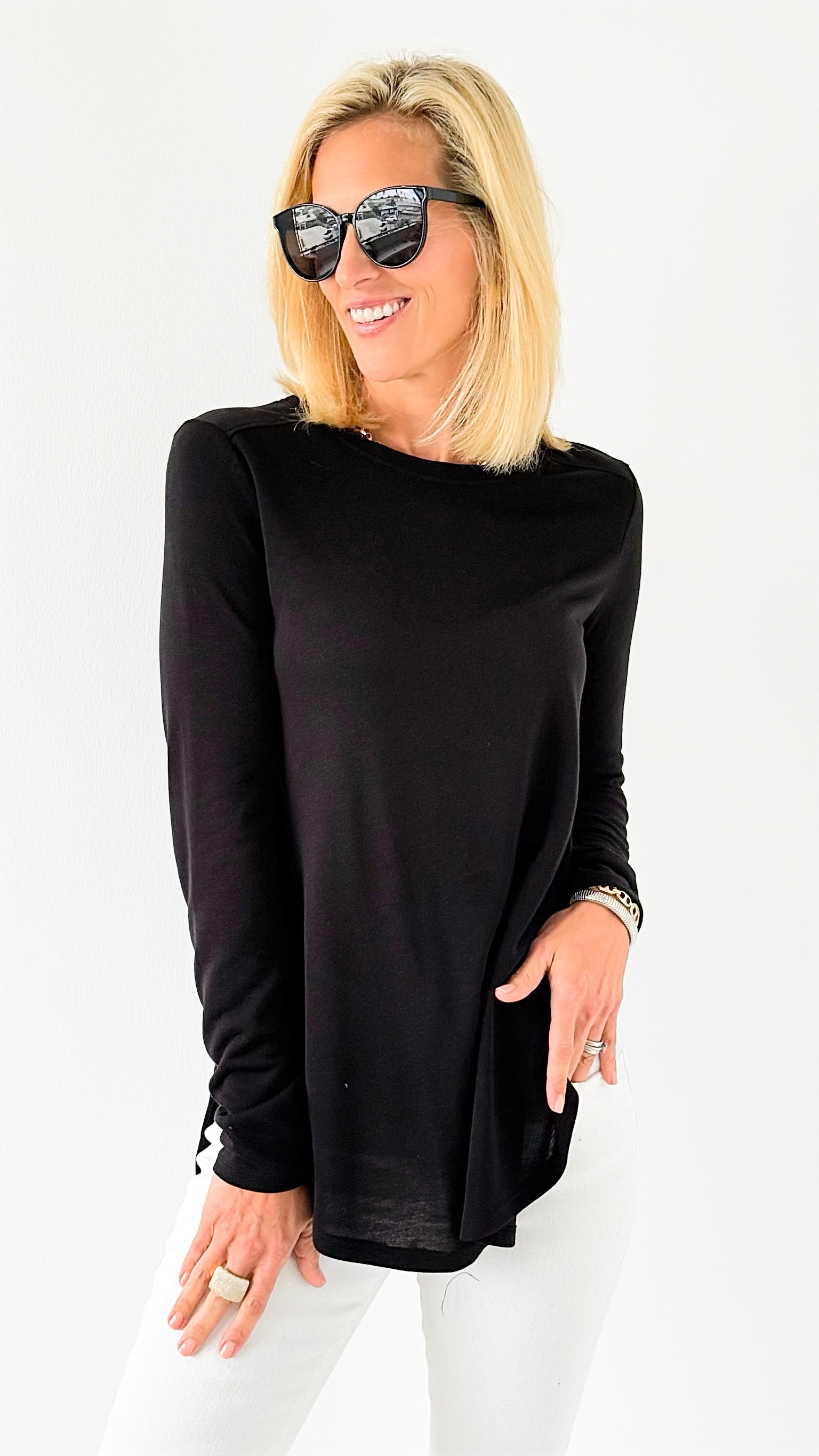 Hung Up Top - Black-130 Long Sleeve Tops-Mono B-Coastal Bloom Boutique, find the trendiest versions of the popular styles and looks Located in Indialantic, FL