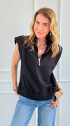 Play It Cool Half Zip Knit Top-140 Sweaters-White Birch-Coastal Bloom Boutique, find the trendiest versions of the popular styles and looks Located in Indialantic, FL
