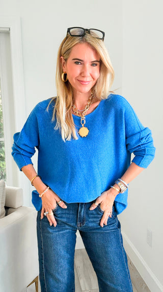 Milano Italian Knit Sweater- Deep Periwinkle