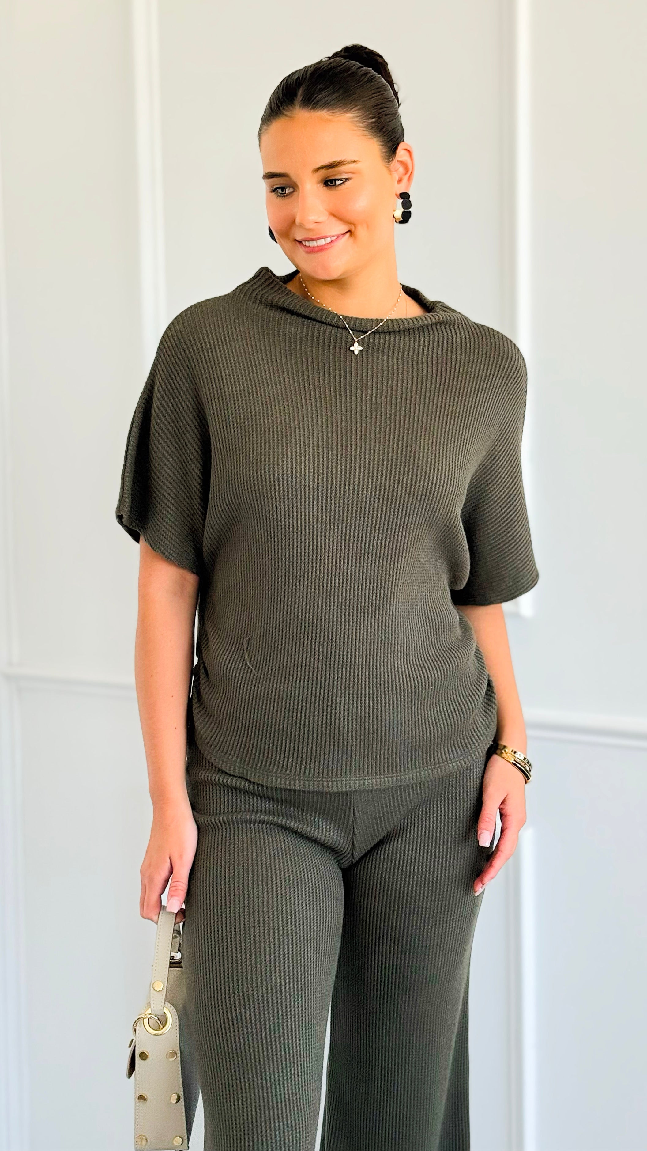The Art of Staying In Set - Dark Olive-210 Loungewear/Sets-Zenana-Coastal Bloom Boutique, find the trendiest versions of the popular styles and looks Located in Indialantic, FL