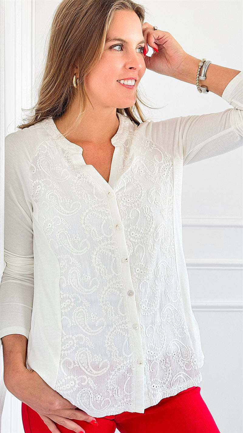 Timeless Embroidered Knit Top-110 Long Sleeve Tops-mystree-Coastal Bloom Boutique, find the trendiest versions of the popular styles and looks Located in Indialantic, FL