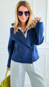 Italian Portofino Peacoat-Navy-160 Jackets-BONITO SRL-Coastal Bloom Boutique, find the trendiest versions of the popular styles and looks Located in Indialantic, FL