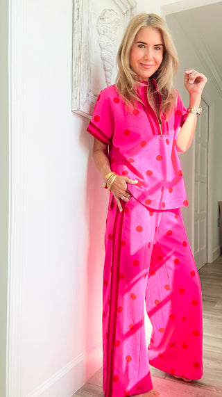 Polka Dot Wide Leg Pants