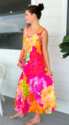 Viva Garden Sleeveless Italian Long Dress-170 Bottoms-Italianissimo-Coastal Bloom Boutique, find the trendiest versions of the popular styles and looks Located in Indialantic, FL