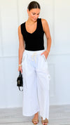 Pocket Glam Italian Flare Leg Pant- White-100 Pants-TATTOO Z-Coastal Bloom Boutique, find the trendiest versions of the popular styles and looks Located in Indialantic, FL