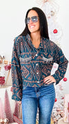 Boho Dazzle Corduroy Jacket-160 Jackets-Andree By Unit-Coastal Bloom Boutique, find the trendiest versions of the popular styles and looks Located in Indialantic, FL