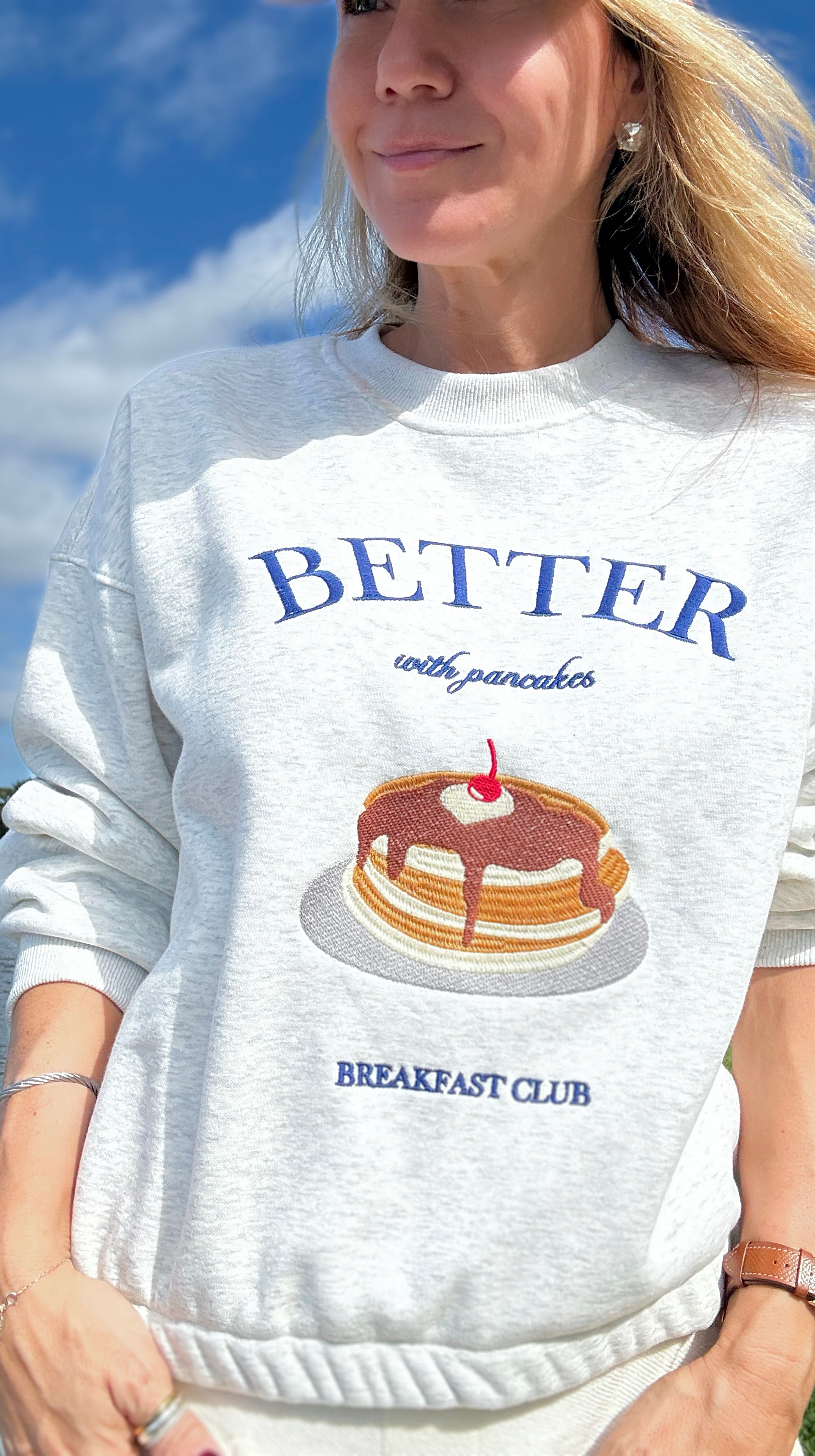 Breakfast Club Crewneck Sweatshirt-110 Long Sleeve Tops-Gilli-Coastal Bloom Boutique, find the trendiest versions of the popular styles and looks Located in Indialantic, FL