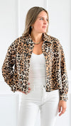 Leopard Print Cropped Jacket-160 Jackets-7Mango7-Coastal Bloom Boutique, find the trendiest versions of the popular styles and looks Located in Indialantic, FL