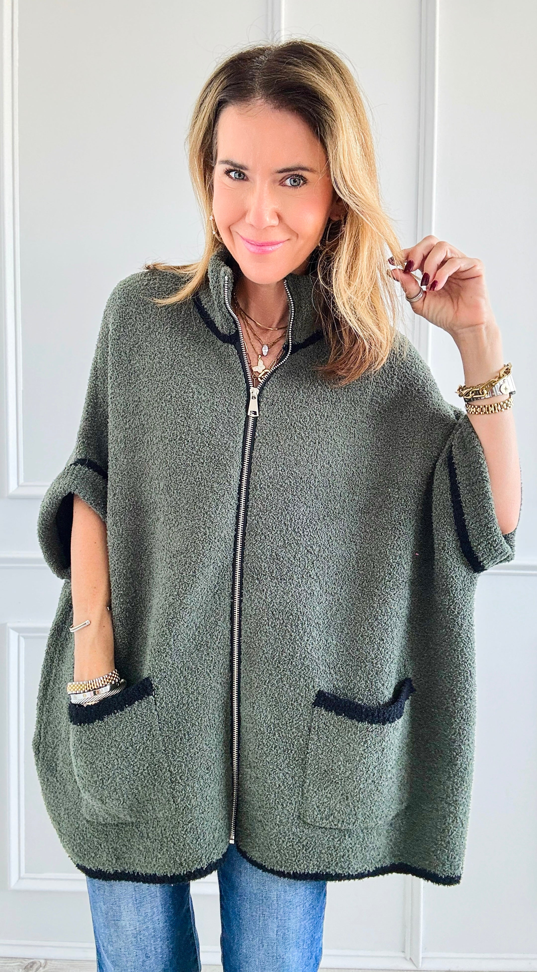 Cloud Comfort Cardigan - Olive-160 Jackets-NYW-Coastal Bloom Boutique, find the trendiest versions of the popular styles and looks Located in Indialantic, FL