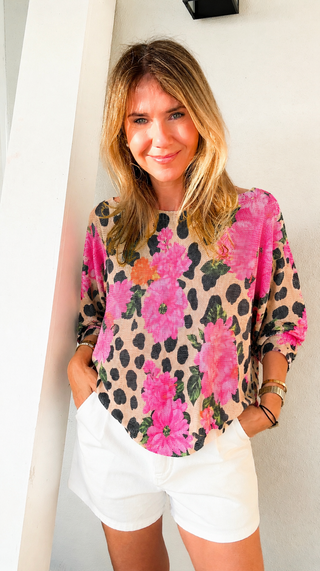 Fierce in Florals Italian St Tropez Knit