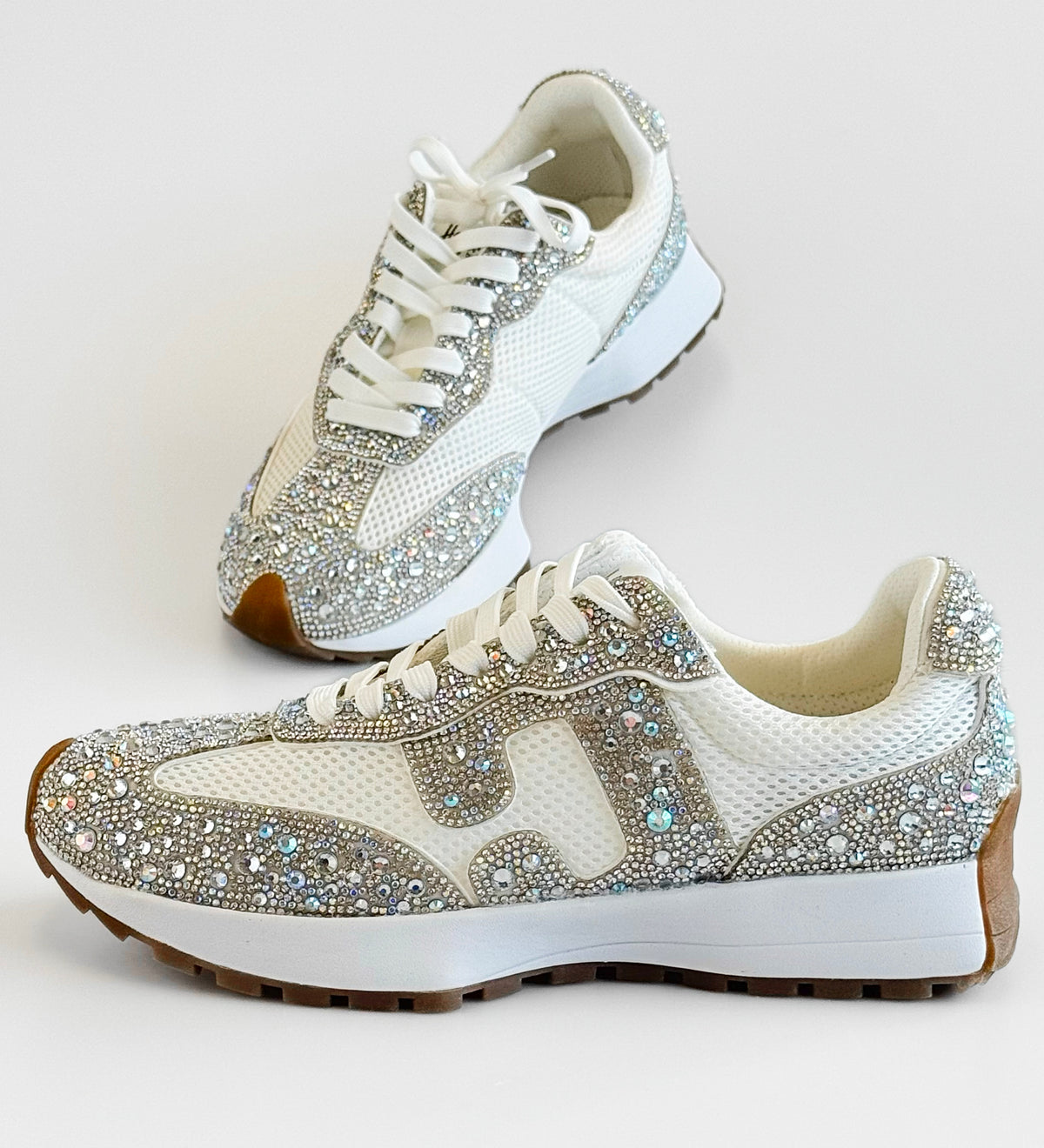 Hey Girl Rhinestone Mesh Comfort Sneaker-250 Shoes-Corkys-Coastal Bloom Boutique, find the trendiest versions of the popular styles and looks Located in Indialantic, FL