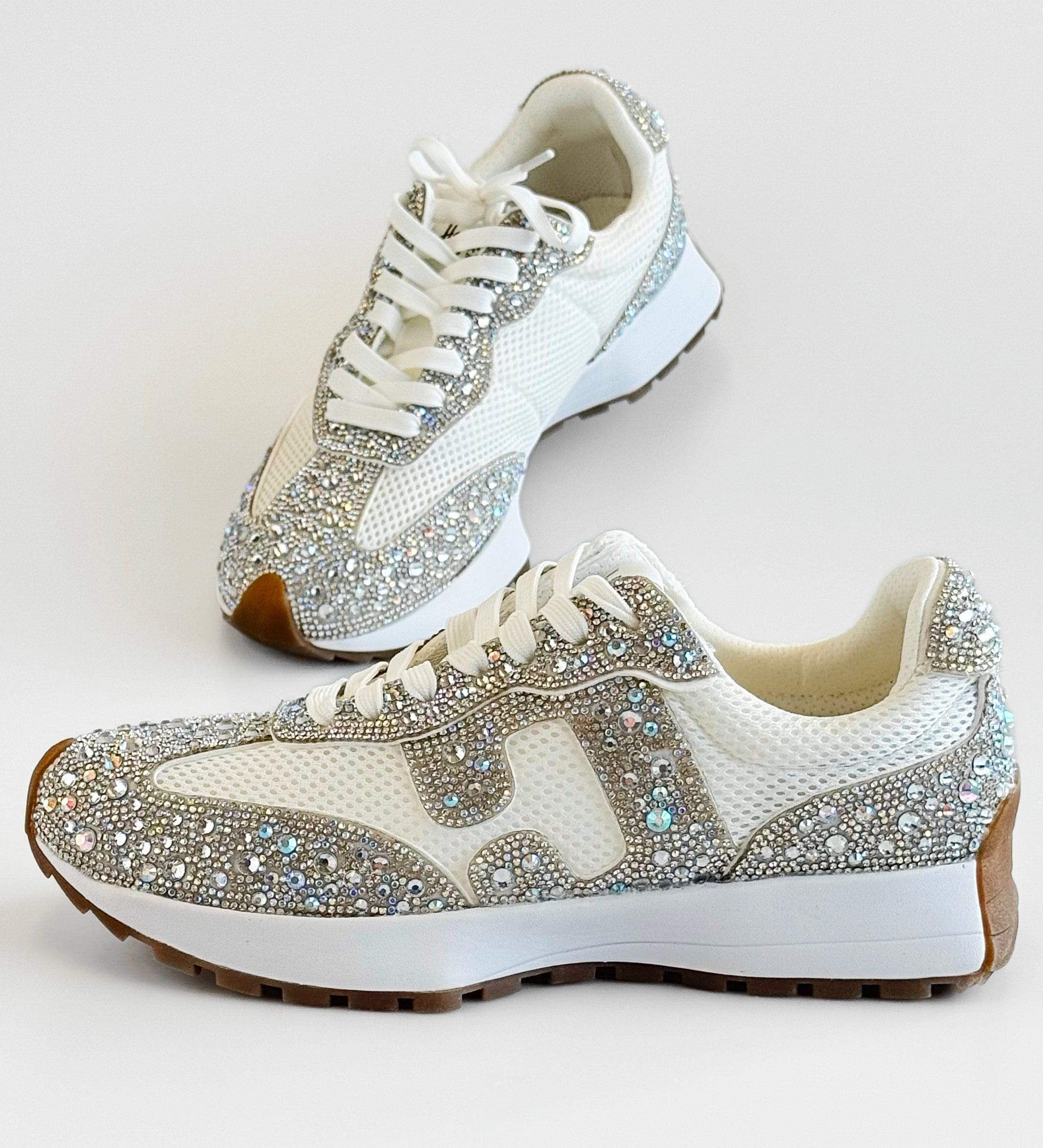 Hey Girl Rhinestone Mesh Comfort Sneaker-250 Shoes-Corkys-Coastal Bloom Boutique, find the trendiest versions of the popular styles and looks Located in Indialantic, FL