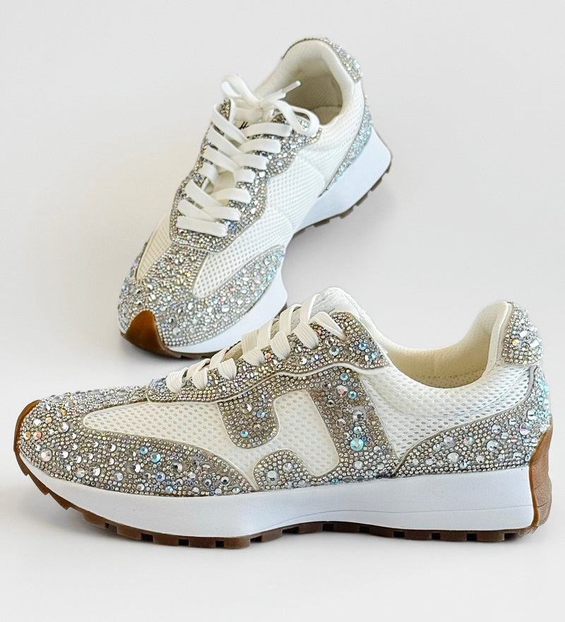 Hey Girl Rhinestone Mesh Comfort Sneaker-250 Shoes-Corkys-Coastal Bloom Boutique, find the trendiest versions of the popular styles and looks Located in Indialantic, FL