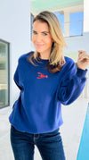 Embroidered Lobster French Terry Sweatshirt-130 Long Sleeve Tops-Bailey Rose-Coastal Bloom Boutique, find the trendiest versions of the popular styles and looks Located in Indialantic, FL