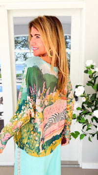 The Zebra In Bloom St Tropez Italian Knit Sweater