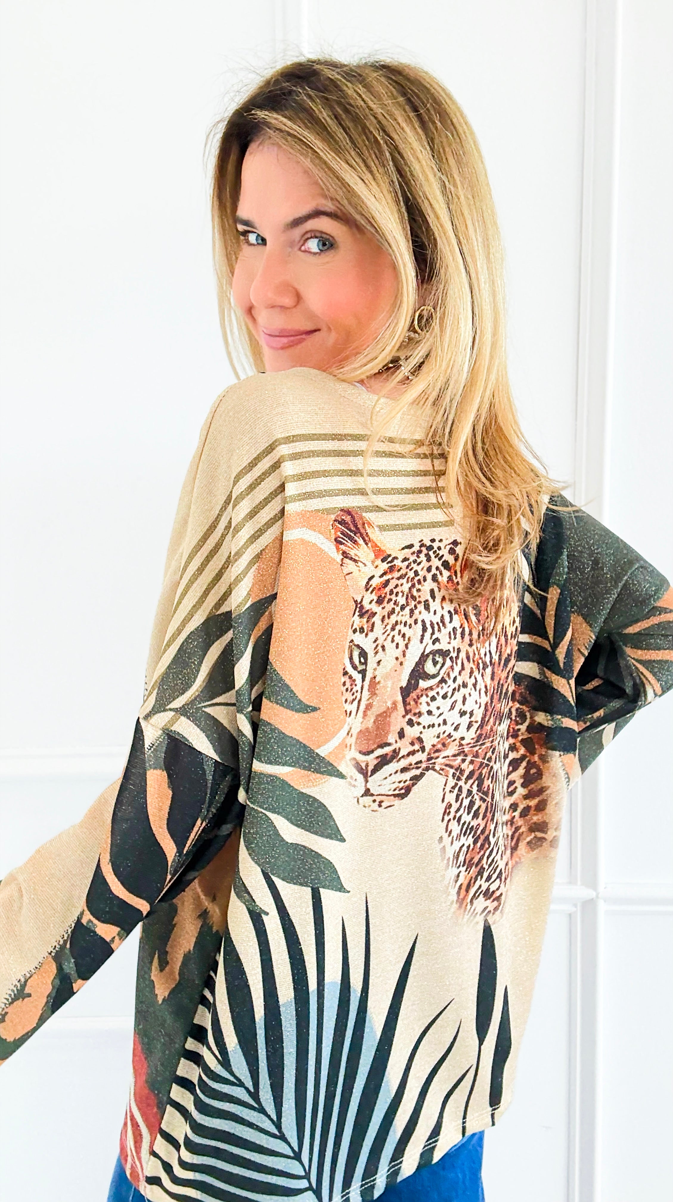 Sunset Prowl Italian Lurex Sweater-140 Sweaters-Italianissimo-Coastal Bloom Boutique, find the trendiest versions of the popular styles and looks Located in Indialantic, FL