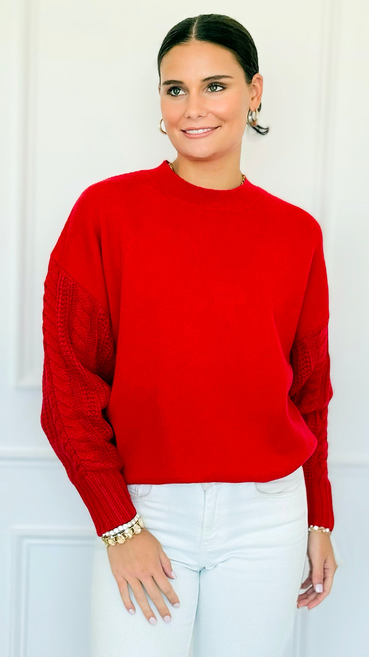 Fireside Sonata Sweater - Ruby-140 Sweaters-Zenana-Coastal Bloom Boutique, find the trendiest versions of the popular styles and looks Located in Indialantic, FL