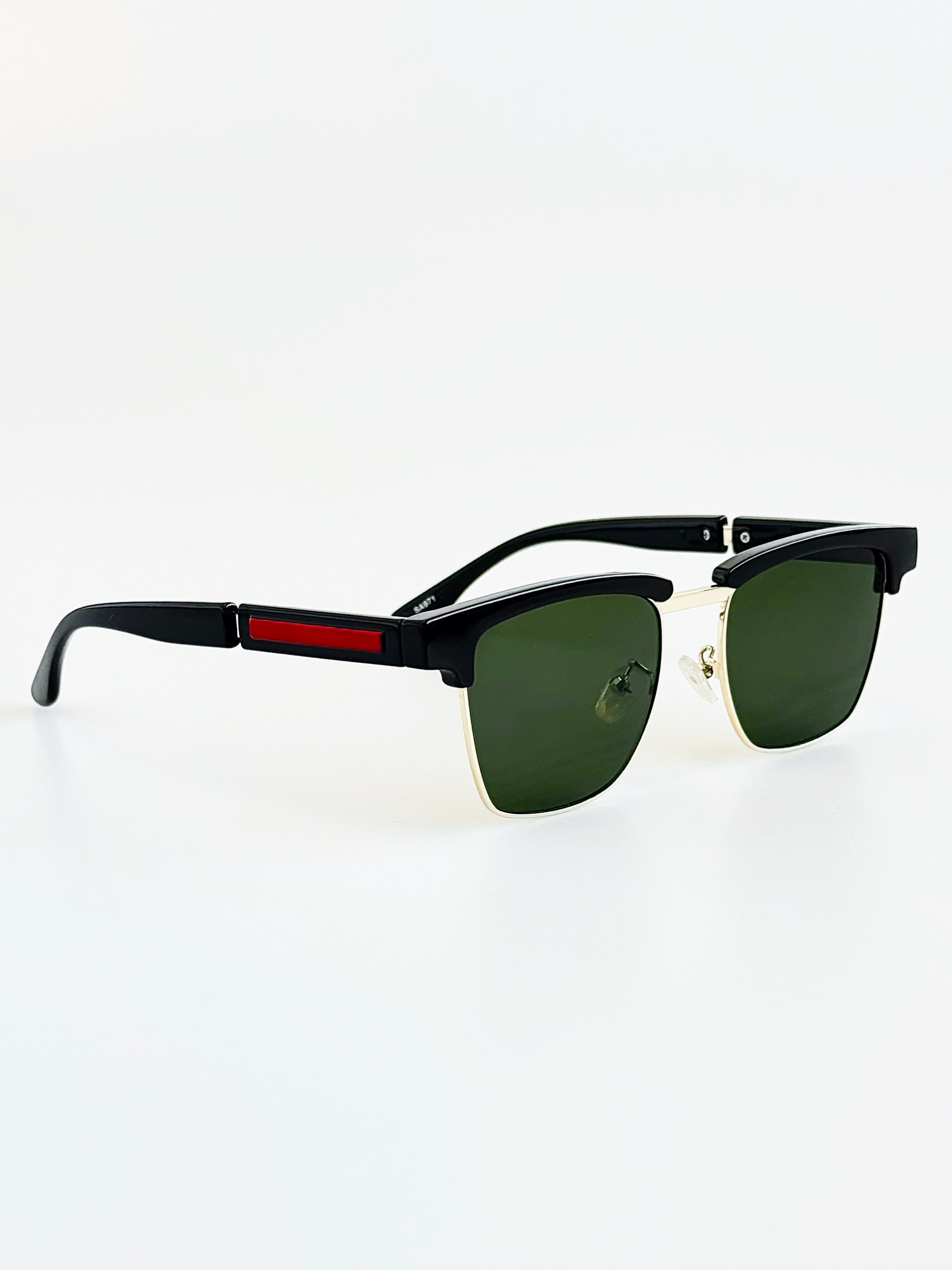 Retro Frame Half-Rim Sunglasses- Black-260 Other Accessories-H&D-Coastal Bloom Boutique, find the trendiest versions of the popular styles and looks Located in Indialantic, FL