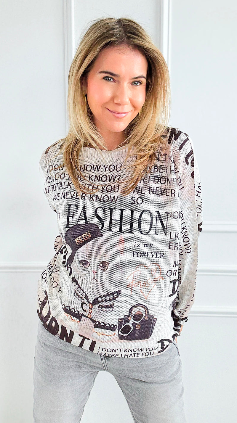 Forever Fashion Lurex St Tropez Knit-140 Sweaters-SORPRESA-Coastal Bloom Boutique, find the trendiest versions of the popular styles and looks Located in Indialantic, FL