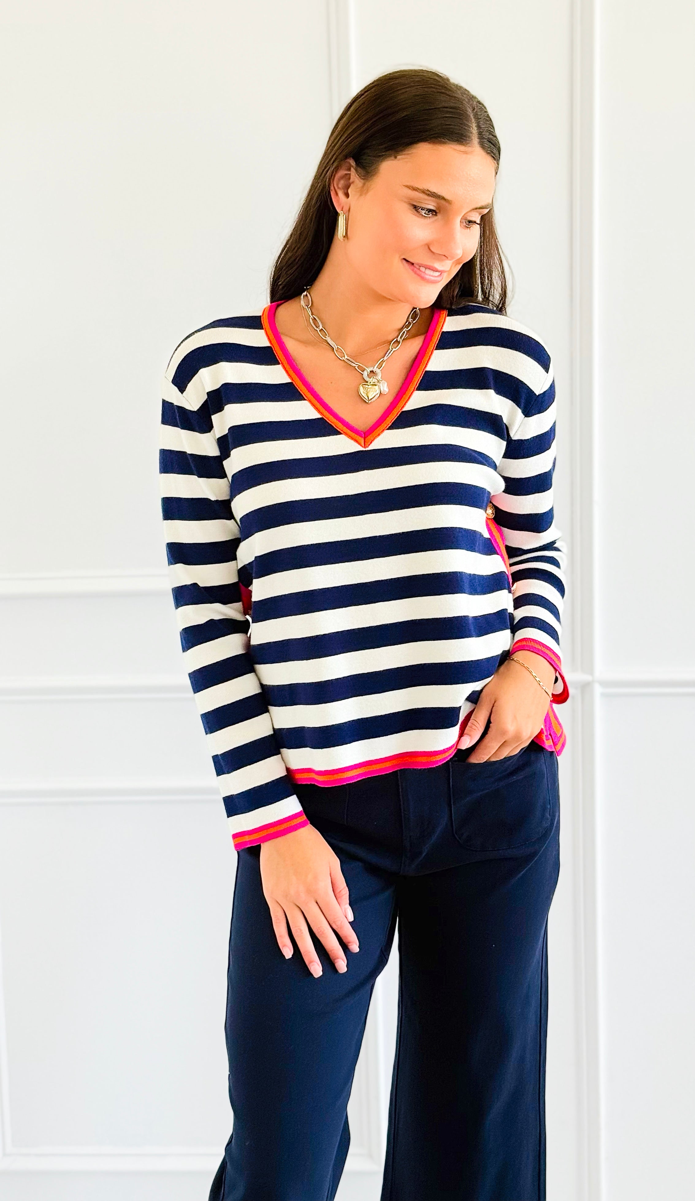 Side Line Spark Button Knit Top-130 Long Sleeve Tops-BIBI-Coastal Bloom Boutique, find the trendiest versions of the popular styles and looks Located in Indialantic, FL