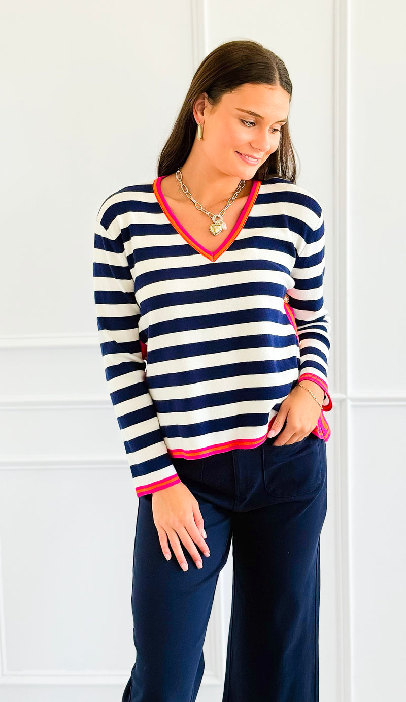 Side Line Spark Button Knit Top-130 Long Sleeve Tops-BIBI-Coastal Bloom Boutique, find the trendiest versions of the popular styles and looks Located in Indialantic, FL