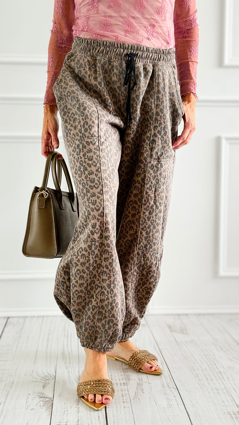 Wide Leg Leopard Sweat Pants-100 Pants-NoaBoa-Coastal Bloom Boutique, find the trendiest versions of the popular styles and looks Located in Indialantic, FL