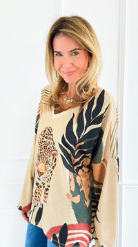 Sunset Prowl Italian Lurex Sweater-140 Sweaters-Italianissimo-Coastal Bloom Boutique, find the trendiest versions of the popular styles and looks Located in Indialantic, FL