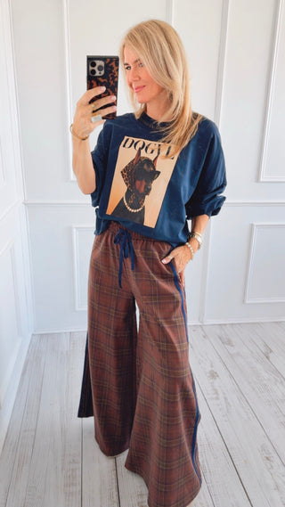On Track Varsity Plaid Italian Pant- Heritage