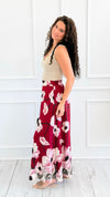 Garden Escape Italian Palazzo Pant- Burgundy-100 Pants-AZUL MONACO-Coastal Bloom Boutique, find the trendiest versions of the popular styles and looks Located in Indialantic, FL