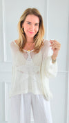 Star Power Italian Knit Sweater- Off White-140 Sweaters-SEÑORITA C-Coastal Bloom Boutique, find the trendiest versions of the popular styles and looks Located in Indialantic, FL